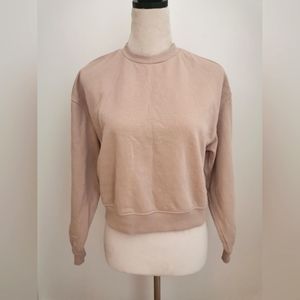 Sweatshirt cropped beige medium